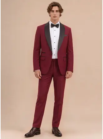 Wrinkle Resistant Stretch Men's Wedding Tuxedos 2 Piece