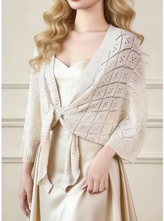 Koronka Dzianina Rękawy 3/4 Paski Ślub Ślubny Okrycie