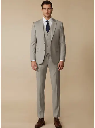 Slim Fit Wrinkle Resistant Stretch Men's Wedding Suits 3 Piece 