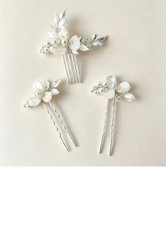 Coiffe de mariage pearl fleurs ensemble de peignes à cheveux (lot de 3)