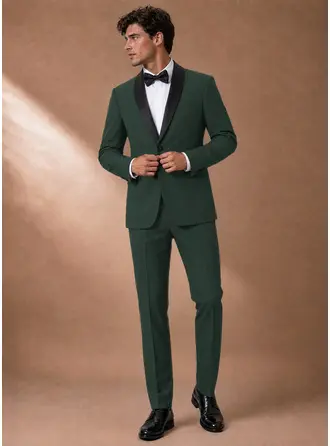 Wrinkle Resistant Stretch Men's Wedding Tuxedos 2 Piece