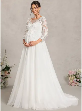 Vestido premamá línea a de encaje