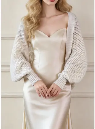 Dzianina Długie rękawy Ślub Ślubny Okrycie