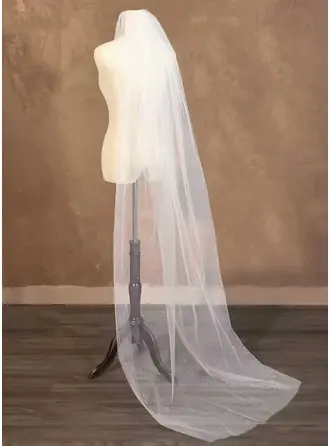 Sequin Cut Edge Single Tier Bridal Chapel Length 79" Wedding Veils