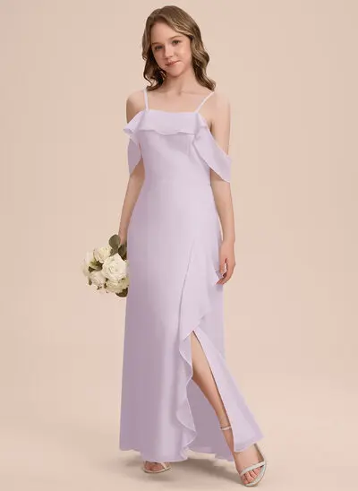 Kjole A-line kjole i Chiffon med Brusende Volanger