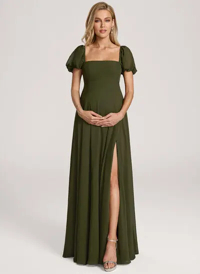 A-line Square Chiffon Maternity Dress
