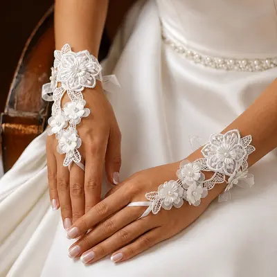 1 par guantes de novia sin dedos regalos de la novia encaje