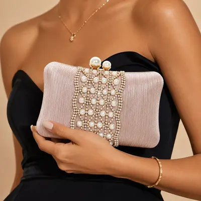 Casual poliéster bolsas de embreagem em rosa