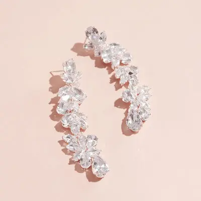 Classic Pear Rhinestone Dangle Earrings 