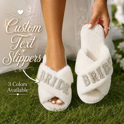1 paio pantofole da sposa sposa regali poliestere
