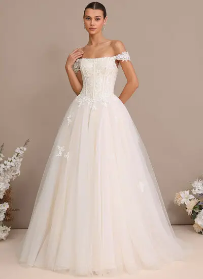 Vestido corte princesa multiposición con escote cuadrado lentejuelas de encaje