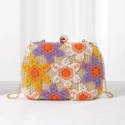 Blume Party Stroh Clutch-Taschen 