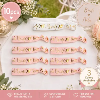 1 conjunto/10 peças pulseiras de elástico de cabelo poliéster