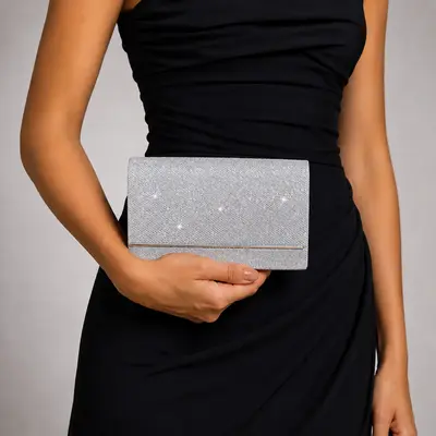 Attractive charme refinado evento / festa formatura festa de casamento poliéster sacos de noite bolsas de embreagem em ouro prata 
