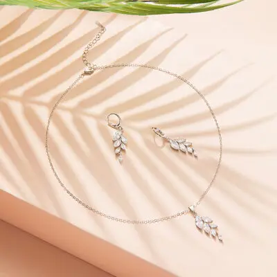 Elegant Cubic Zirconia Prom Earrings Necklace Jewelry Sets (Set of 2) 