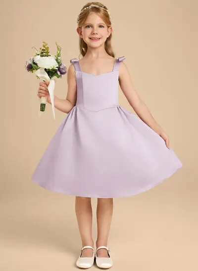 A-line Bow Satin Dress