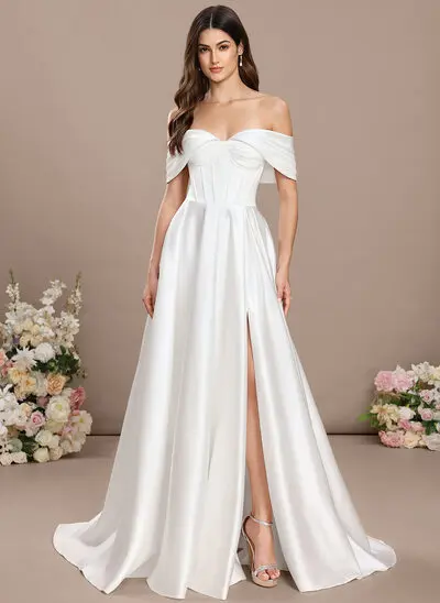 A-line Sweetheart Satin Dress