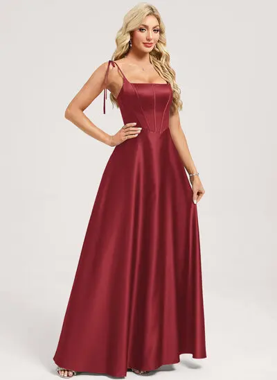 A-line Square Satin Dress
