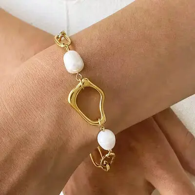 Vintage irregular pérola pulseira 