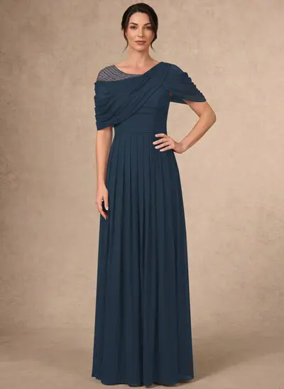 A-line Ruched Chiffon Dress
