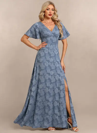 Jacquard Chiffon Maxi Dress