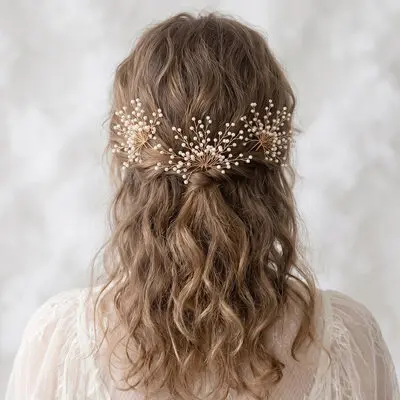 Tocado de boda perla horquillas para el pelo (juego de 3)