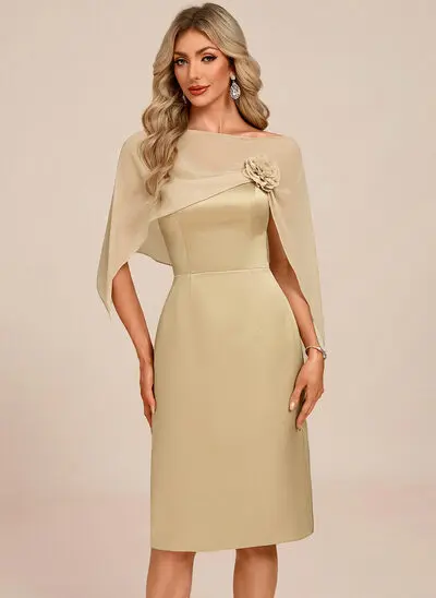 Cape Chiffon Midi Dress
