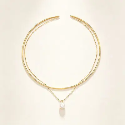 Solitaire Pearl Krave & Choker Halskæde Bryllup Smykker Til brudekjoler og brudepiger