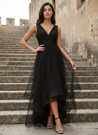 V-Neck Tulle Dress