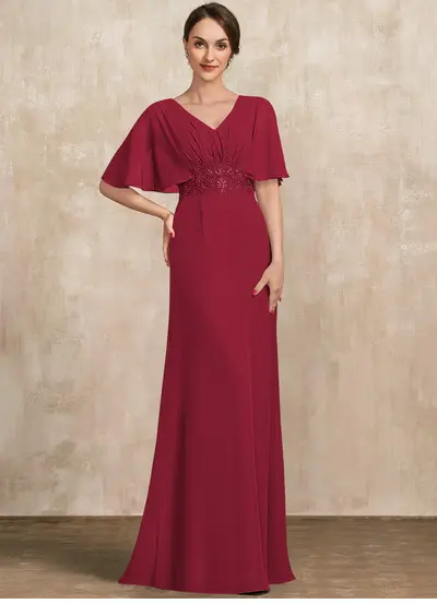 Corte império lantejoulas chiffon vestido