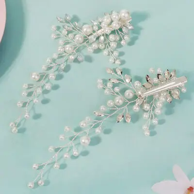 Perle Rhinestone Hårspenner Hårtilbehør bryllup Hårpynt 