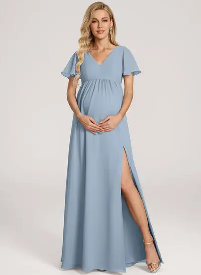 A-line Chiffon Maternity Dress