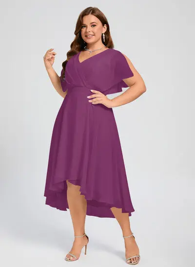 A-line Ruffle Chiffon Dress
