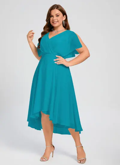 A-line Ruffle Chiffon Dress