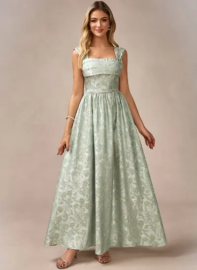 Abiti linea a piazza a terra jacquard abito da sera 