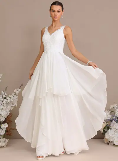 Vestido línea a de encaje