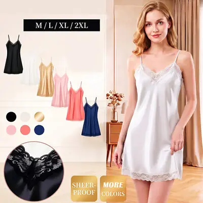 Vestido lingerie cetim renda decote v