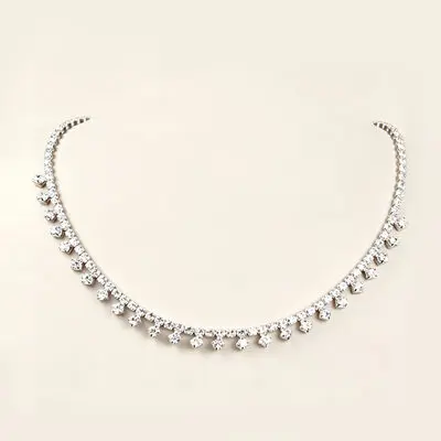 Pave Rhinestone Wedding & Party Clavicle Necklace