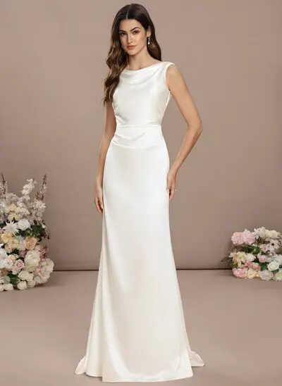 Sheath/Column Stretch Satin Dress