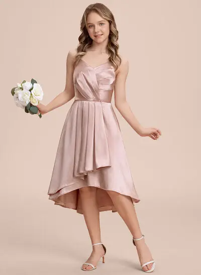 A-line Stretch Satin Dress