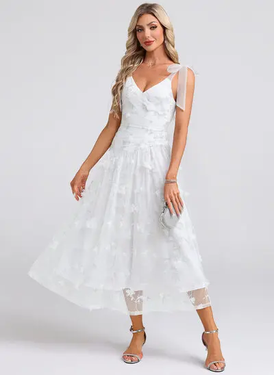 Robe midi avec nœud en tulle