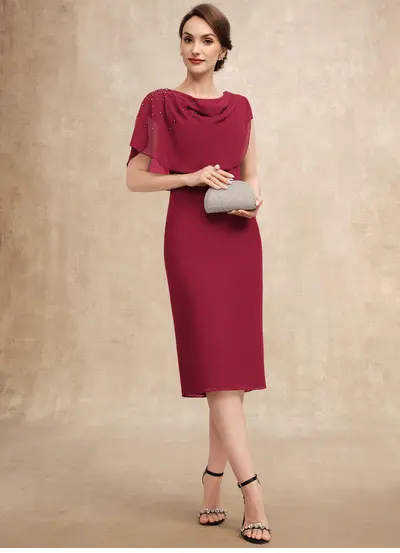 Manga capa chiffon vestido