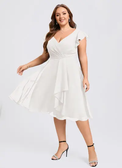 A-line Ruffle Chiffon Dress