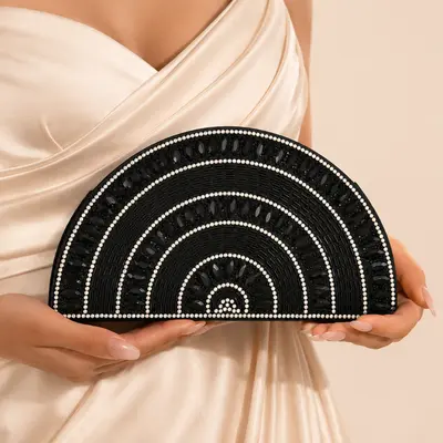 Casual poliéster bolsas de embreagem em preto