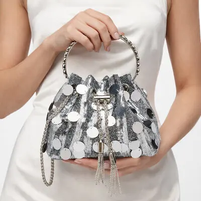 Sequin Gorgeous Cocktail Evening Bags in Silver