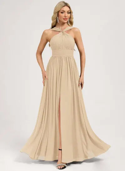 A-line Ruffle Chiffon Dress