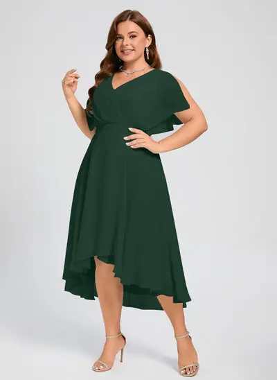 A-line Ruffle Chiffon Dress
