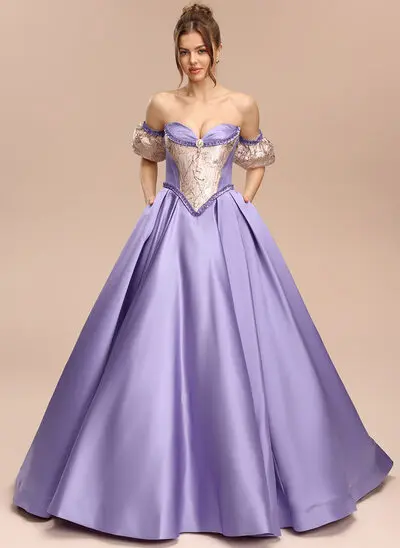 Ombro a ombro sem alças strass cetim vestido