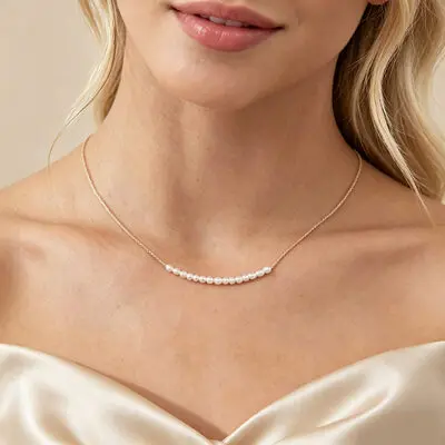 Guloseima pérola colar de clavícula casamento joia para noivas e damas de honra