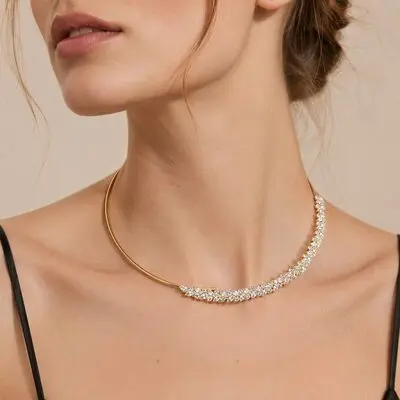Elegant Vinranke Rhinestone Halsbånd og choker-halskjede Formell og kvelds Smykker For kvinner